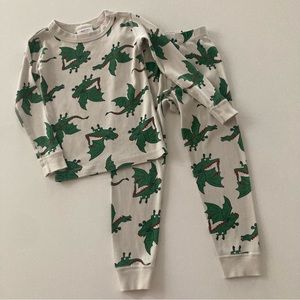 Hanna Andersson 100 Toddler Boy 4 Dragon Pajama Set Organic Cotton